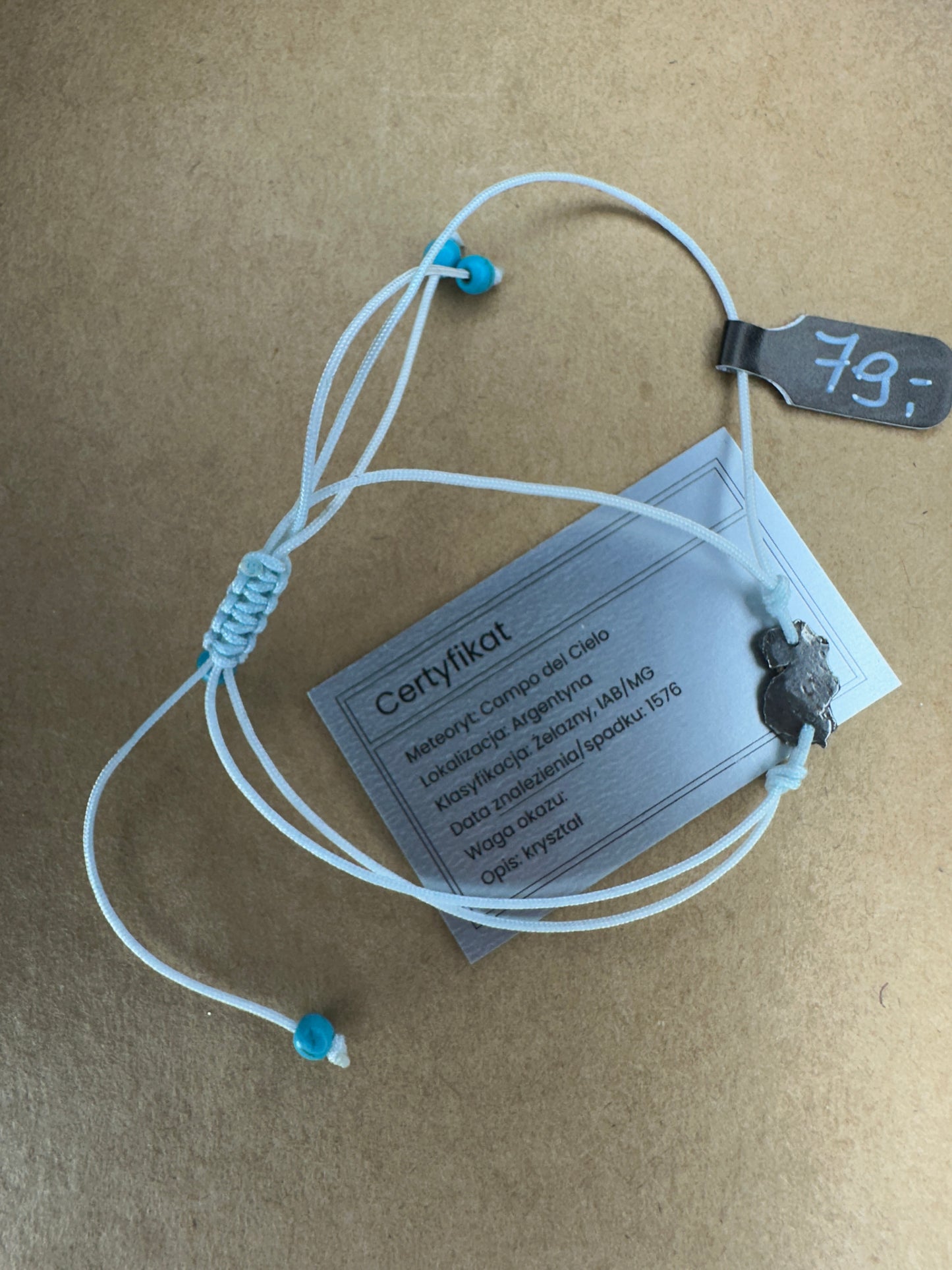 Bransoletka rególowana z Meteorytem Campo del Cielo