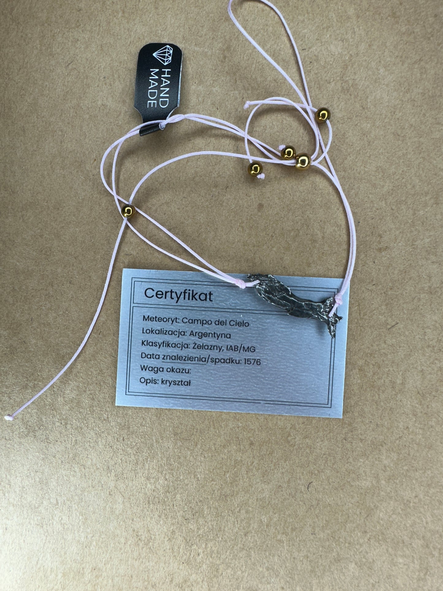 Bransoletka rególowana z Meteorytem Campo del Cielo